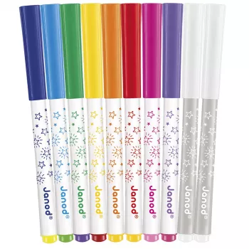 Janod Magic Colour-Changing Felt Tip Pens, 10 krāsas