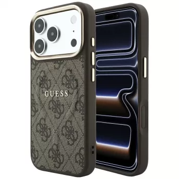 GUESS Embossed 4G Classic MagSafe maciņš iPhone 17 Pro Max / 18 Pro Max - Brūns