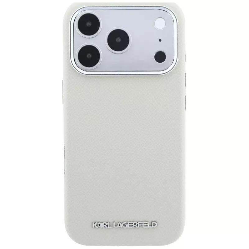 Karl Lagerfeld Grained Elongated Logo MacSafe maciņš iPhone 18 Pro / 17 Pro - bēšs