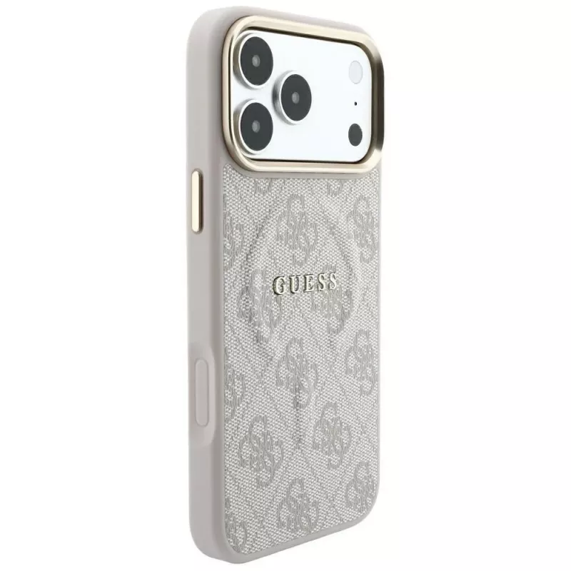 GUESS Embossed 4G Classic MagSafe maciņš iPhone 17 Pro / 18 Pro - rozā