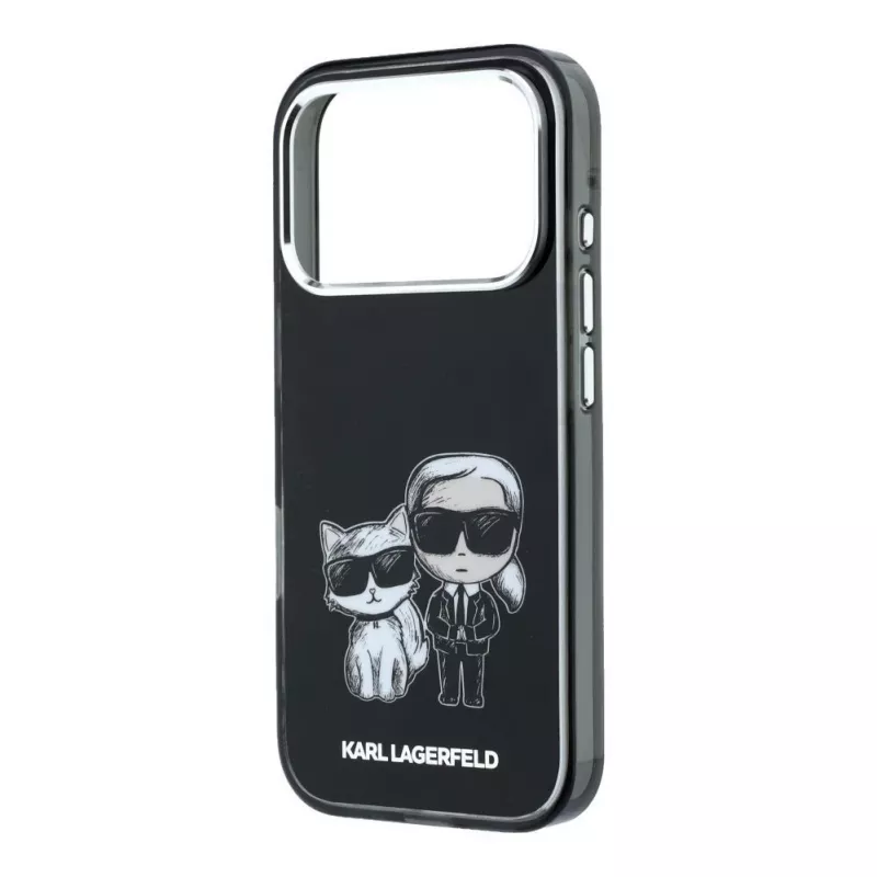 Karl Lagerfeld Karl & Choupette Bodies Sketch Print MacSafe maciņš iPhone 18 Pro Max / 17 Pro Max - Melns