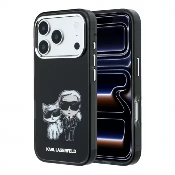 Karl Lagerfeld Karl & Choupette Bodies Sketch Print MacSafe maciņš iPhone 18 Pro Max / 17 Pro Max - Melns