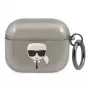 Karl Lagerfeld KLA3UKHGK AirPods 3 vāciņš Black Glitter Karl's Head