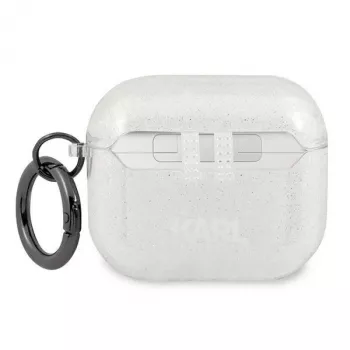 Karl Lagerfeld KLA3UKHGS AirPods 3 vāciņš Sudraba Glitter Karl's Head