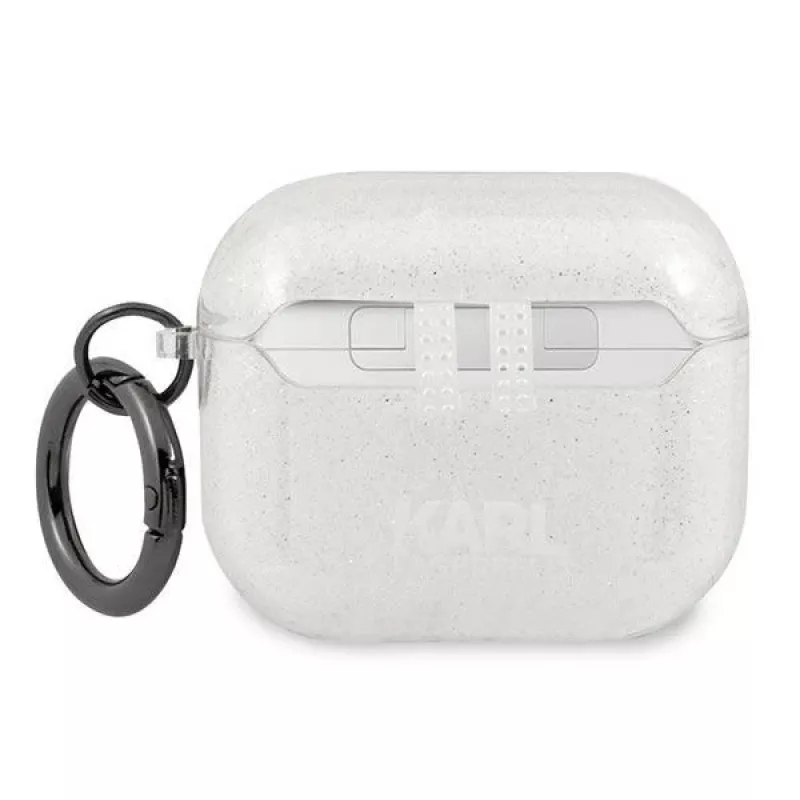 Karl Lagerfeld KLA3UKHGS AirPods 3 vāciņš Sudraba Glitter Karl's Head