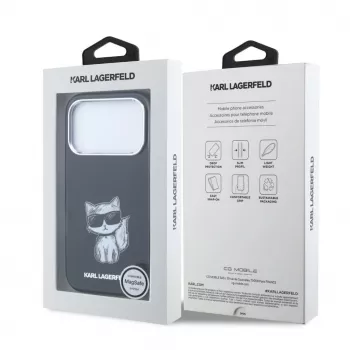 Karl Lagerfeld IML Choupette Body Sketch Print MagSafe maciņš iPhone 18 Pro Max / 17 Pro Max - Melns