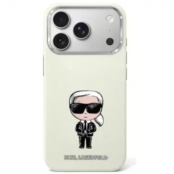 Karl Lagerfeld Smooth Ikonik Sketch MagSafe maciņš iPhone 18 Pro / 17 Pro bēšā krāsā