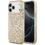 GUESS IML Leopard Glitter Triangle Logo MagSafe maciņš iPhone 18 Pro Max / 17 Pro Max - Brūns