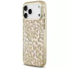 GUESS IML Leopard Glitter Triangle Logo MagSafe maciņš iPhone 18 Pro Max / 17 Pro Max - Brūns