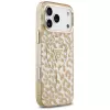 GUESS IML Leopard Glitter Triangle Logo MagSafe maciņš iPhone 18 Pro Max / 17 Pro Max - Brūns