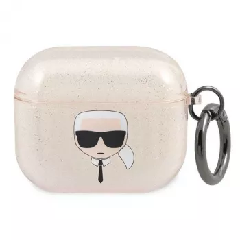 Karl Lagerfeld KLA3UKHGD AirPods 3 Maciņš Glitter Gold Karl's Head