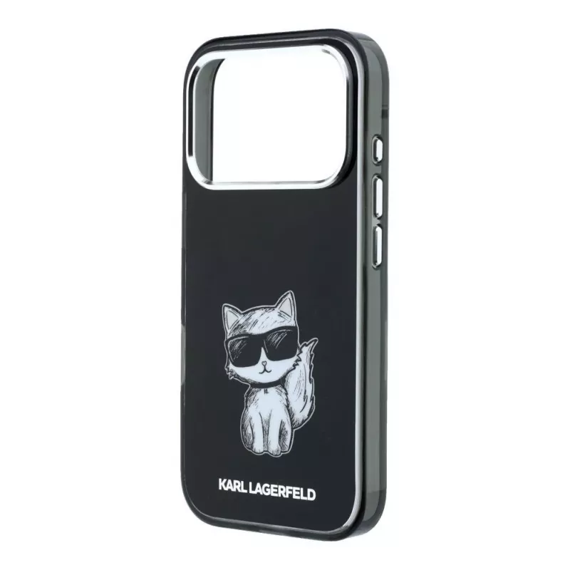 Karl Lagerfeld IML Choupette Body Sketch Print MacSafe macīgā iPhone 18 Pro / 17 Pro - Melns
