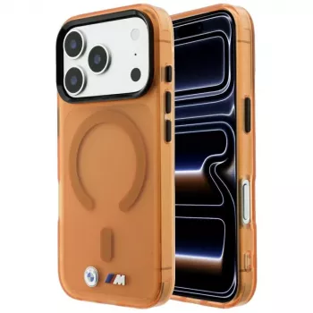 BMW M IML Frosted Metal Logo & Trims MagSafe maciņš iPhone 18 Pro / 17 Pro - oranžs