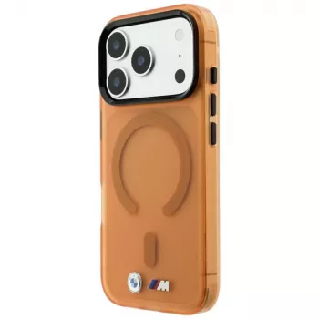 BMW M IML Frosted Metal Logo & Trims MagSafe maciņš iPhone 18 Pro / 17 Pro - oranžs