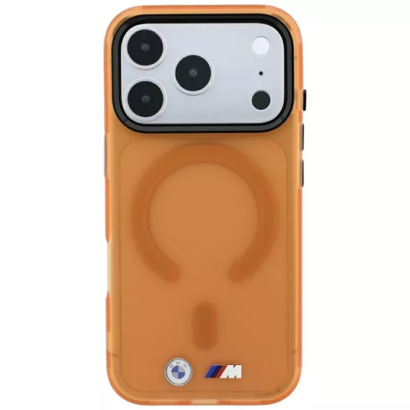 BMW M IML Frosted Metal Logo & Trims MagSafe maciņš iPhone 18 Pro / 17 Pro - oranžs
