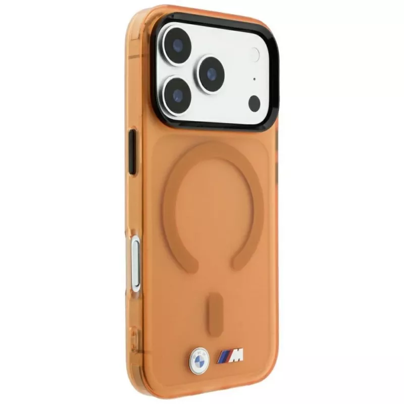 BMW M IML Frosted Metal Logo & Trims MagSafe maciņš iPhone 18 Pro / 17 Pro - oranžs