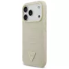 GUESS Croco Triangle Logo MacSafe maciņš iPhone 17 Pro — zelta krāsā