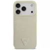 GUESS Croco Triangle Logo MacSafe maciņš iPhone 17 Pro — zelta krāsā