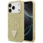 GUESS Rhinestone Triangle Logo iPhone 17 Pro maciņš - Zelts