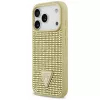 GUESS Rhinestone Triangle Logo iPhone 17 Pro maciņš - Zelts