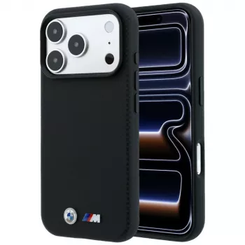 BMW M Quadrille Kevlar Metal Logo MagSafe Maciņš iPhone 18 Pro / 17 Pro - Melns