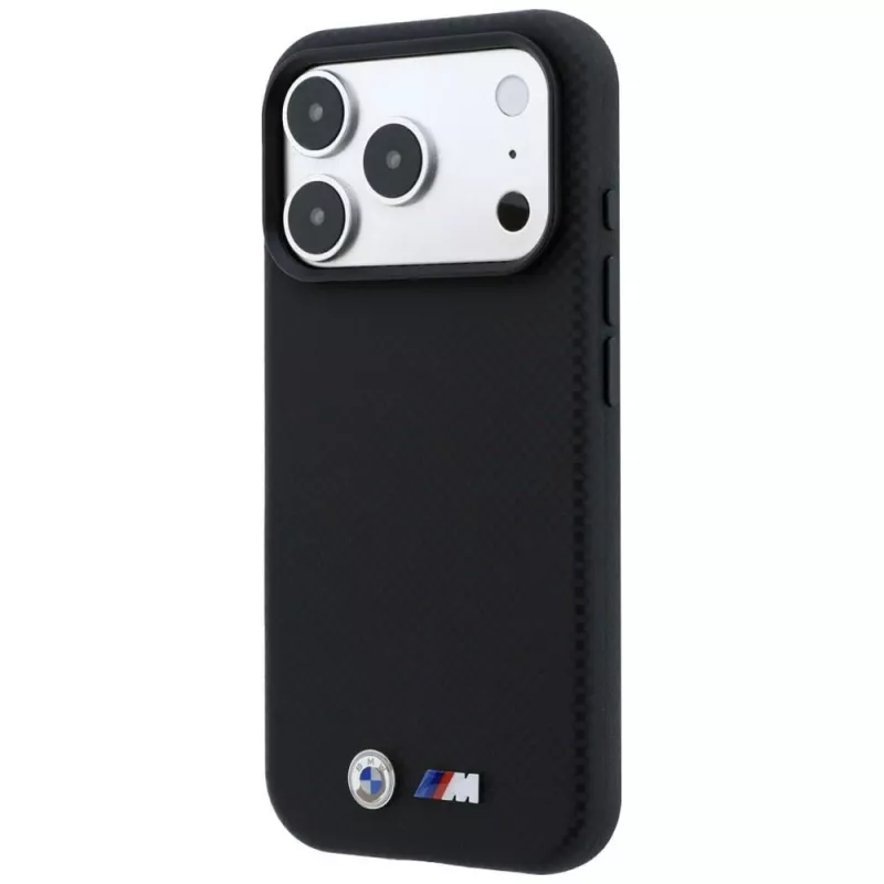 BMW M Quadrille Kevlar Metal Logo MagSafe Maciņš iPhone 18 Pro / 17 Pro - Melns