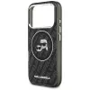 Karl Lagerfeld IML Glitter Karl & Choupette galvu logo MagSafe maciņš iPhone 17 Pro melns