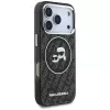 Karl Lagerfeld IML Glitter Karl & Choupette galvu logo MagSafe maciņš iPhone 17 Pro melns