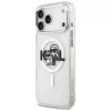 Karl Lagerfeld IML Glitter Karl & Choupette Sketch Logo Macīgais vāciņš iPhone 17 Pro Max, caurspīdīgs