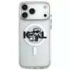 Karl Lagerfeld IML Glitter Karl & Choupette Sketch Logo Macīgais vāciņš iPhone 17 Pro Max, caurspīdīgs