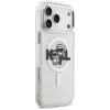 Karl Lagerfeld IML Glitter Karl & Choupette Sketch Logo Macīgais vāciņš iPhone 17 Pro Max, caurspīdīgs