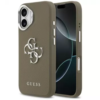 Guess Grained Big 4G Classic Logo maciņš Apple iPhone 17 - brūns
