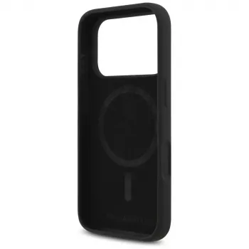 Karl Lagerfeld Silikona Karl & Choupette gredzena MagSafe maciņš iPhone 17 Pro Max - Melns