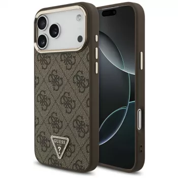 GUESS 4G Triangle Logo MagSafe maciņš iPhone 18 Pro Max / 17 Pro Max - Brūns