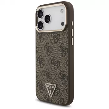 GUESS 4G Triangle Logo MagSafe maciņš iPhone 18 Pro Max / 17 Pro Max - Brūns