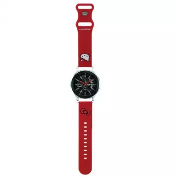 Hello Kitty universāla silikona pulksteņa siksniņa 22mm sarkana ar Kitty galvu