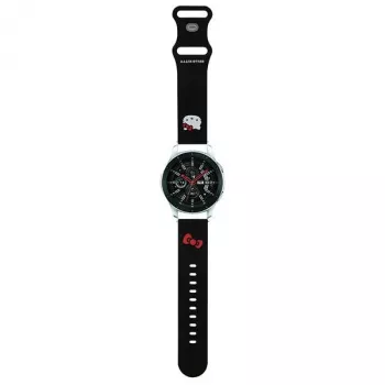 Hello Kitty Silikona Kitty Head viedpulksteņa siksniņa 22 mm melna
