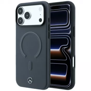 Mercedes Leather 3D MagSafe Maciņš iPhone 18 Pro Max / 17 Pro Max - Antracīts
