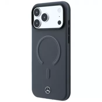 Mercedes Leather 3D MagSafe Maciņš iPhone 18 Pro Max / 17 Pro Max - Antracīts