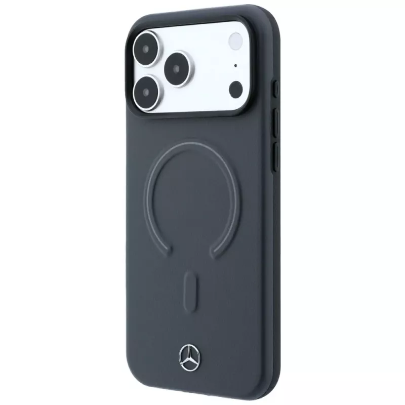 Mercedes Leather 3D MagSafe Maciņš iPhone 18 Pro Max / 17 Pro Max - Antracīts