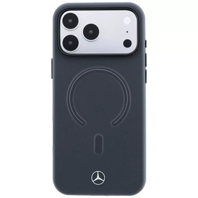 Mercedes Leather 3D MagSafe Maciņš iPhone 18 Pro Max / 17 Pro Max - Antracīts