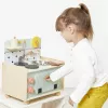 Janod Shiny Grandma koka rotaļu virtuve ar 9 piederumiem, rozā/pelēka