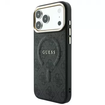 GUESS Embossed 4G Classic MacSafe vāciņš iPhone 17 Pro / 18 Pro - Melns