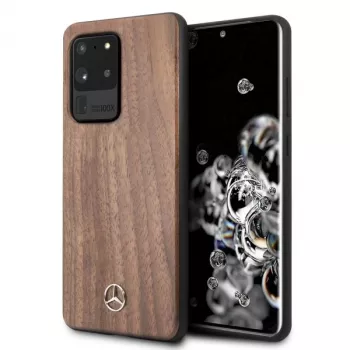 Mercedes-Benz Wood Line Walnut cietais vāciņš Samsung Galaxy S20 Ultra (G988) - Brūns