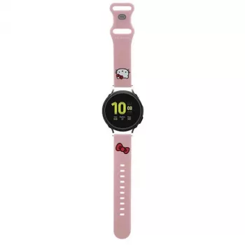 Hello Kitty universāla silikona pulksteņa siksniņa ar Kitty galvas motīvu, rozā, 20 mm