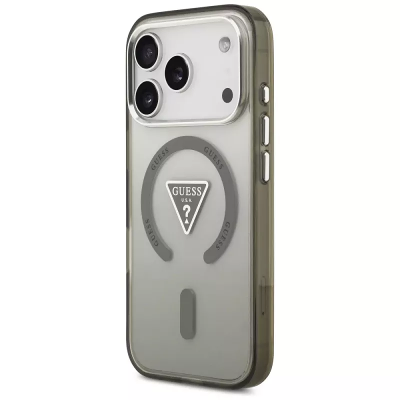 GUESS IML Gradient Triangle Logo MagSafe maciņš iPhone 17 Pro Max - Khaki