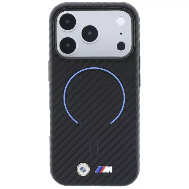 BMW M Carbon Printed Ring MacSafe maciņš iPhone 18 Pro Max / 17 Pro Max - Melns
