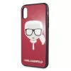 Karl Lagerfeld KLHCPXDLHRE iPhone X/Xs Iconic Glitter Karl's Head maciņš sarkans