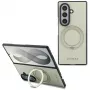 Guess Magnetic Ring Stand Grained Classic Logo Macīgais vāciņš Samsung Galaxy Z Fold 8 Ultra (Bēšs)