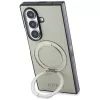 Guess Magnetic Ring Stand Grained Classic Logo Macīgais vāciņš Samsung Galaxy Z Fold 8 Ultra (Bēšs)